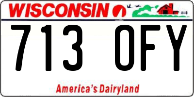WI license plate 713OFY