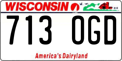 WI license plate 713OGD