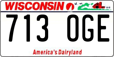 WI license plate 713OGE