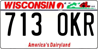 WI license plate 713OKR