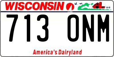 WI license plate 713ONM