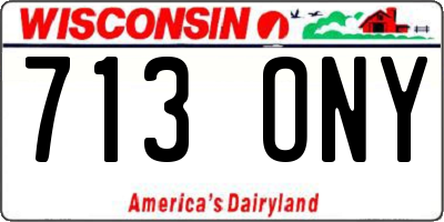 WI license plate 713ONY