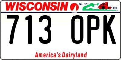 WI license plate 713OPK
