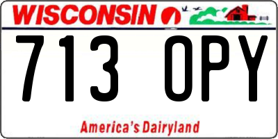 WI license plate 713OPY
