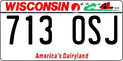 WI license plate 713OSJ