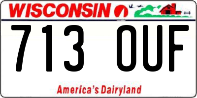 WI license plate 713OUF