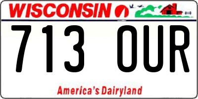 WI license plate 713OUR