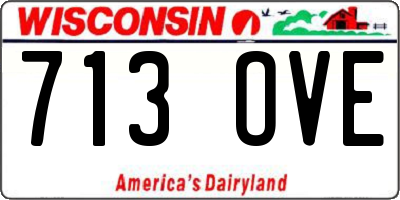 WI license plate 713OVE