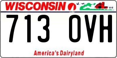 WI license plate 713OVH