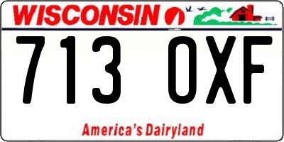 WI license plate 713OXF