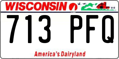 WI license plate 713PFQ