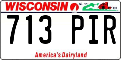 WI license plate 713PIR
