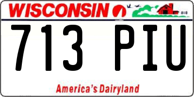 WI license plate 713PIU