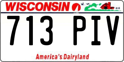 WI license plate 713PIV