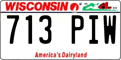 WI license plate 713PIW
