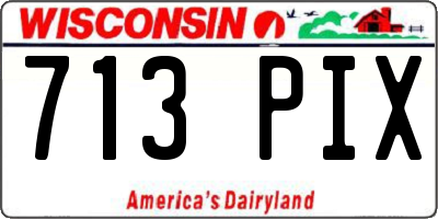 WI license plate 713PIX