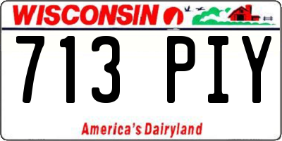 WI license plate 713PIY