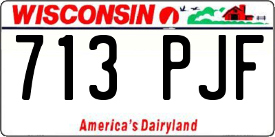 WI license plate 713PJF