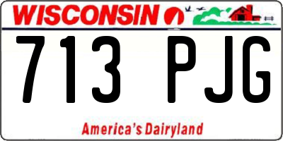 WI license plate 713PJG
