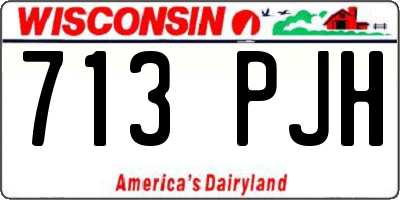 WI license plate 713PJH