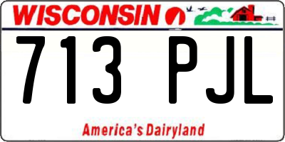WI license plate 713PJL