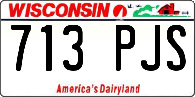 WI license plate 713PJS