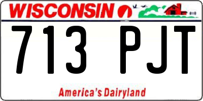 WI license plate 713PJT