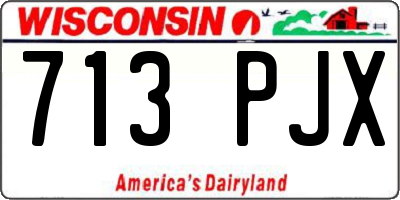 WI license plate 713PJX