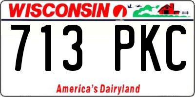 WI license plate 713PKC