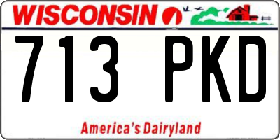 WI license plate 713PKD