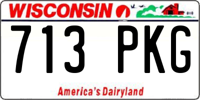 WI license plate 713PKG