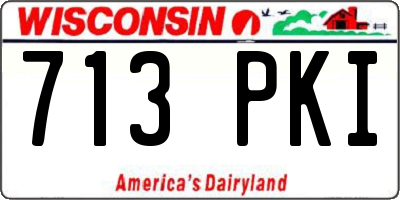 WI license plate 713PKI