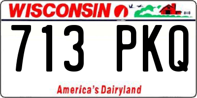 WI license plate 713PKQ