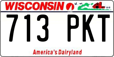 WI license plate 713PKT
