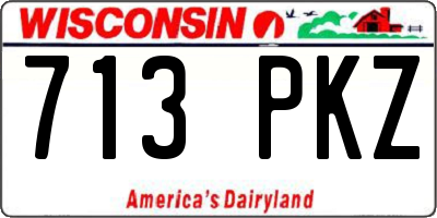 WI license plate 713PKZ