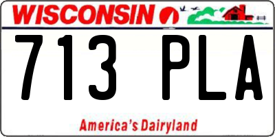 WI license plate 713PLA