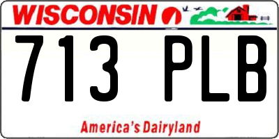 WI license plate 713PLB