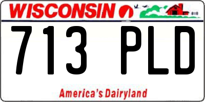 WI license plate 713PLD