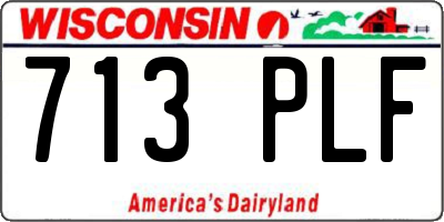 WI license plate 713PLF