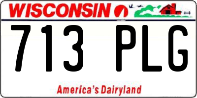 WI license plate 713PLG