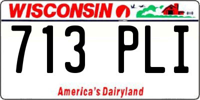 WI license plate 713PLI