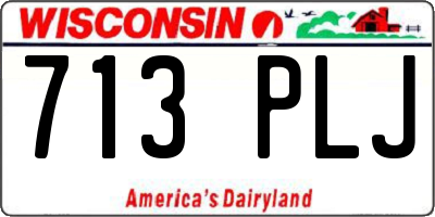 WI license plate 713PLJ