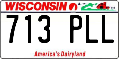 WI license plate 713PLL