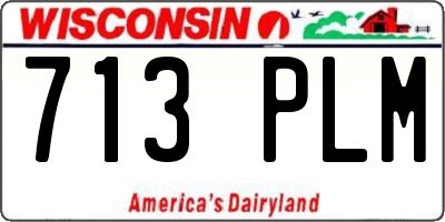 WI license plate 713PLM