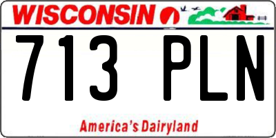 WI license plate 713PLN
