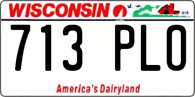 WI license plate 713PLO