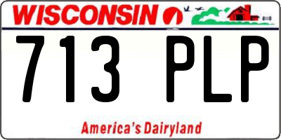 WI license plate 713PLP