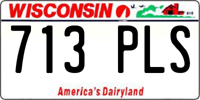 WI license plate 713PLS