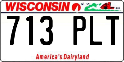WI license plate 713PLT