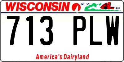 WI license plate 713PLW